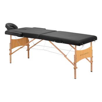 Portable Massage Table BALANCE Lux Wooden 2 Section Folding Bed 190x70, black