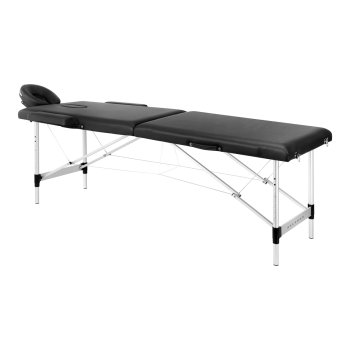Balance Portable Massage Table Aluminum 2 Section Folding Bed, Black