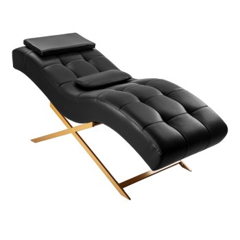 Eyelash Extension Bed Sillon Alba, Black with Gold Base