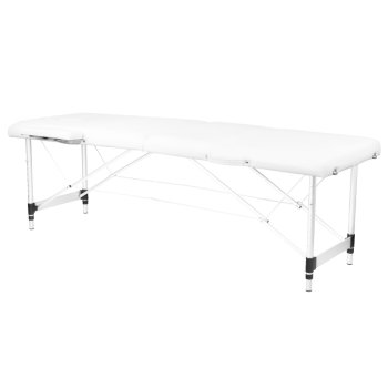 Foldable massage table ALUMINUM COMFORT 2 sections, white