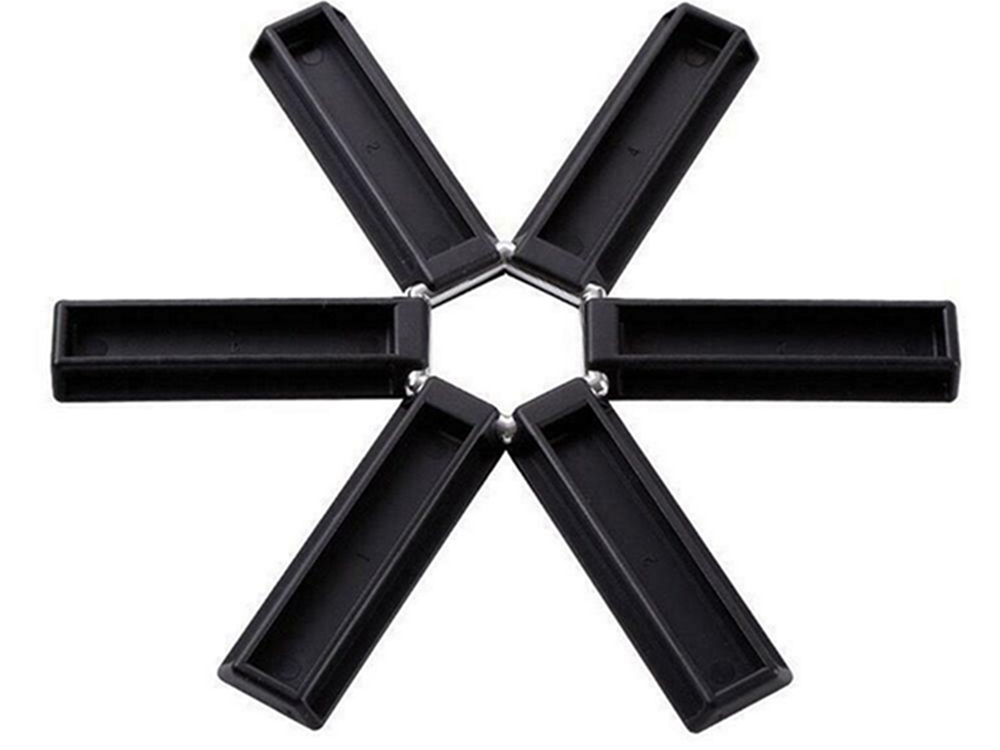 Foldable hot pot and pan trivet 19 cm, black (3)