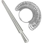 Metal Ring Sizer Tool Set with Mandrel and Finger Gauge