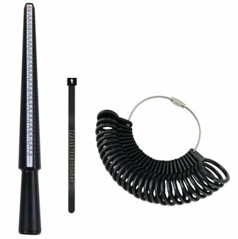 Ring Sizer Measuring Tool Set, Finger Gauge and Mandrel for Accurate Sizing