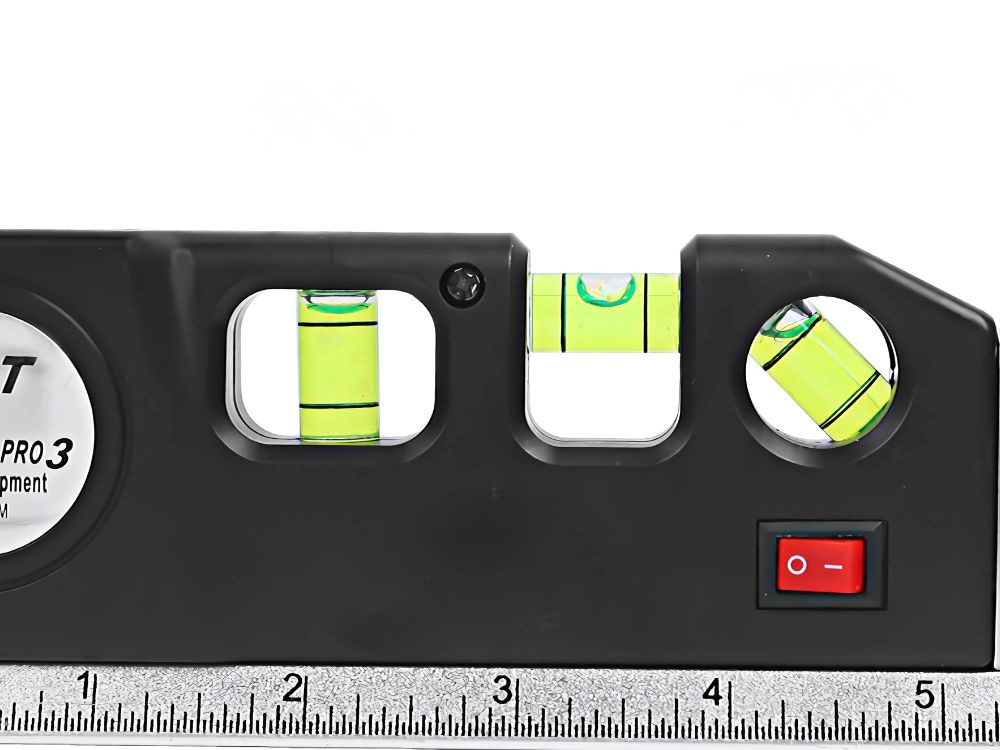 Precision 3-in-1 Laser Level with 2.5m Tape Measure USB Rechargeable, Black (3)