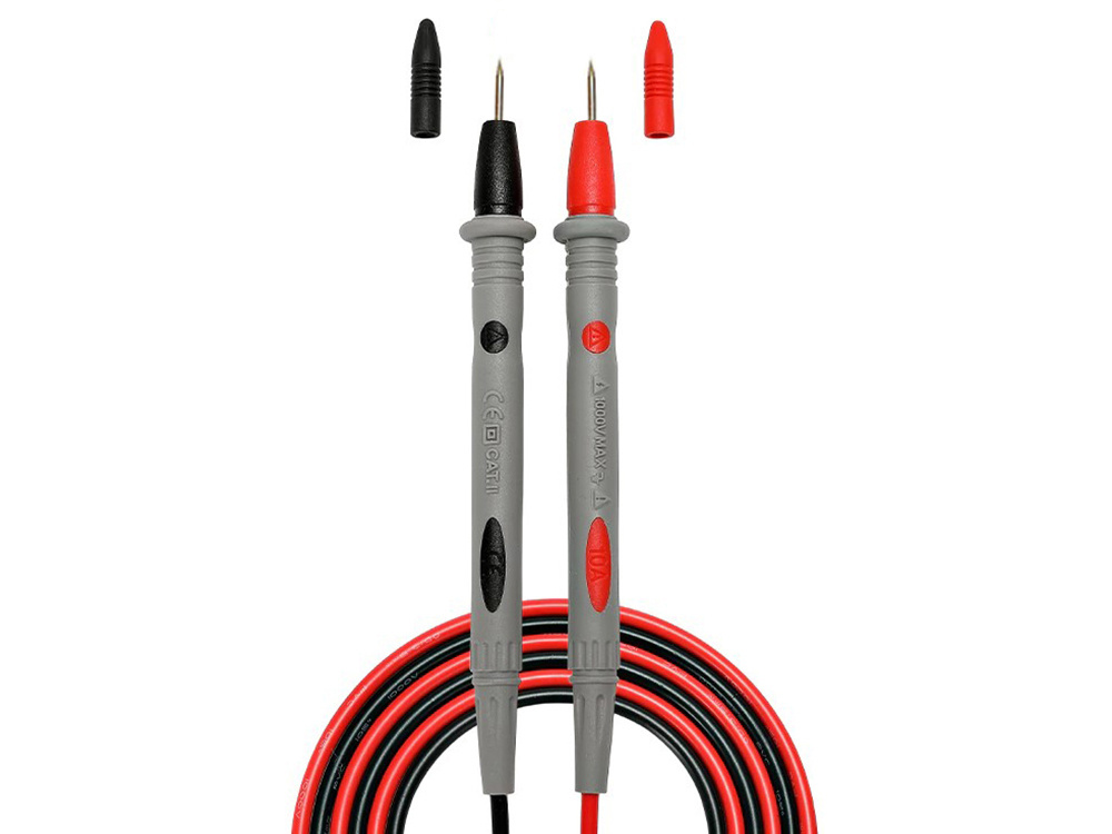 Silicone Multimeter Test Leads with Needle Tip Probes 1000V 10A (0)
