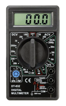 DT832 Digital Multimeter LCD AC/DC Ammeter Resistance - Digitālais multimetrs testeris