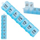 Weekly Pill Organizer 7 Day Pill Box Case for Medicine and Vitamins, Blue
