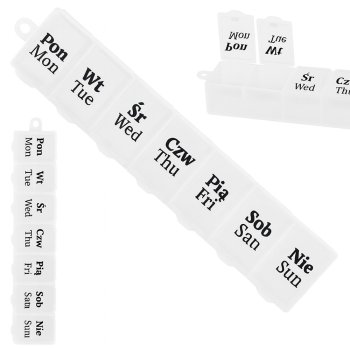 7 Day Weekly Pill Organizer Box Case for Medicine and Supplements, white