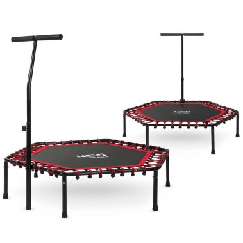 Neo-Sport 127cm Red Hexagonal Fitness Trampoline with Handle - Workout Equipment