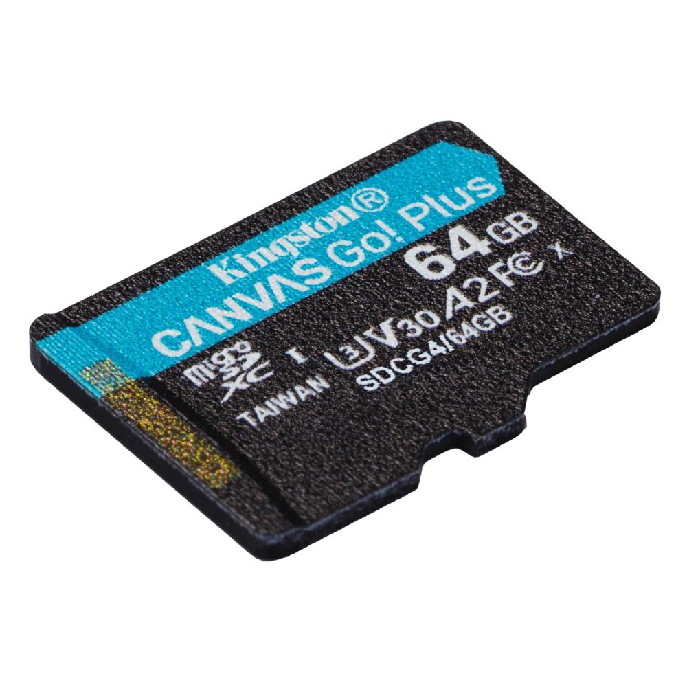 MicroSDXC Memory Card Kingston 64GB Canvas Go Plus 200MBs A2 U3 V30 (0)