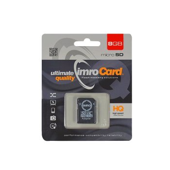 Imro 8GB microSDHC Memory Card Class 4 with Adapter, Black