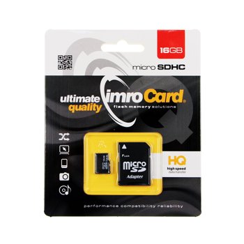 Imro 16GB microSDHC Memory Card Class 10 UHS-I with Adapter