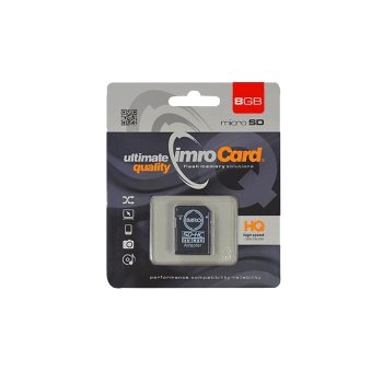Imro 8GB microSDHC Memory Card Class 10 with Adapter, black