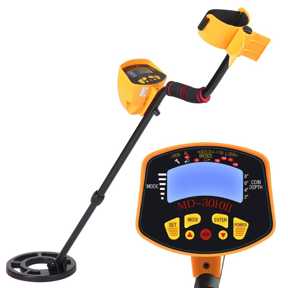 LCD Metal Detector MD3010 with Waterproof Coil, black, orange (0)