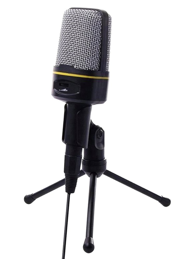 Universal computer microphone with stand, 3.5mm AUX, black (0)