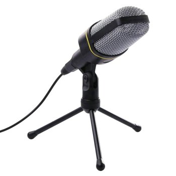 Universal computer microphone with stand, 3.5mm AUX, black