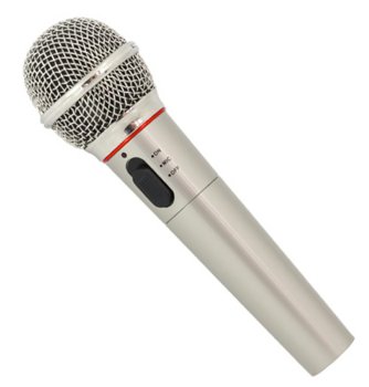Wireless and Wired Dynamic Microphone for Karaoke & Singing, Silver