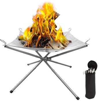 Folding Tourist Garden Home Rack outdoor Coal Grill, Black