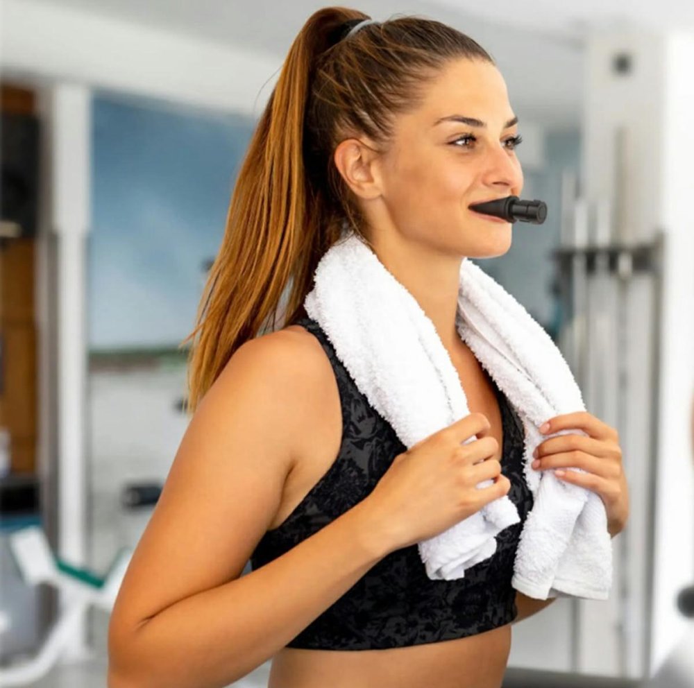 Portable Breathing Trainer with Adjustable Resistance, Black (2)