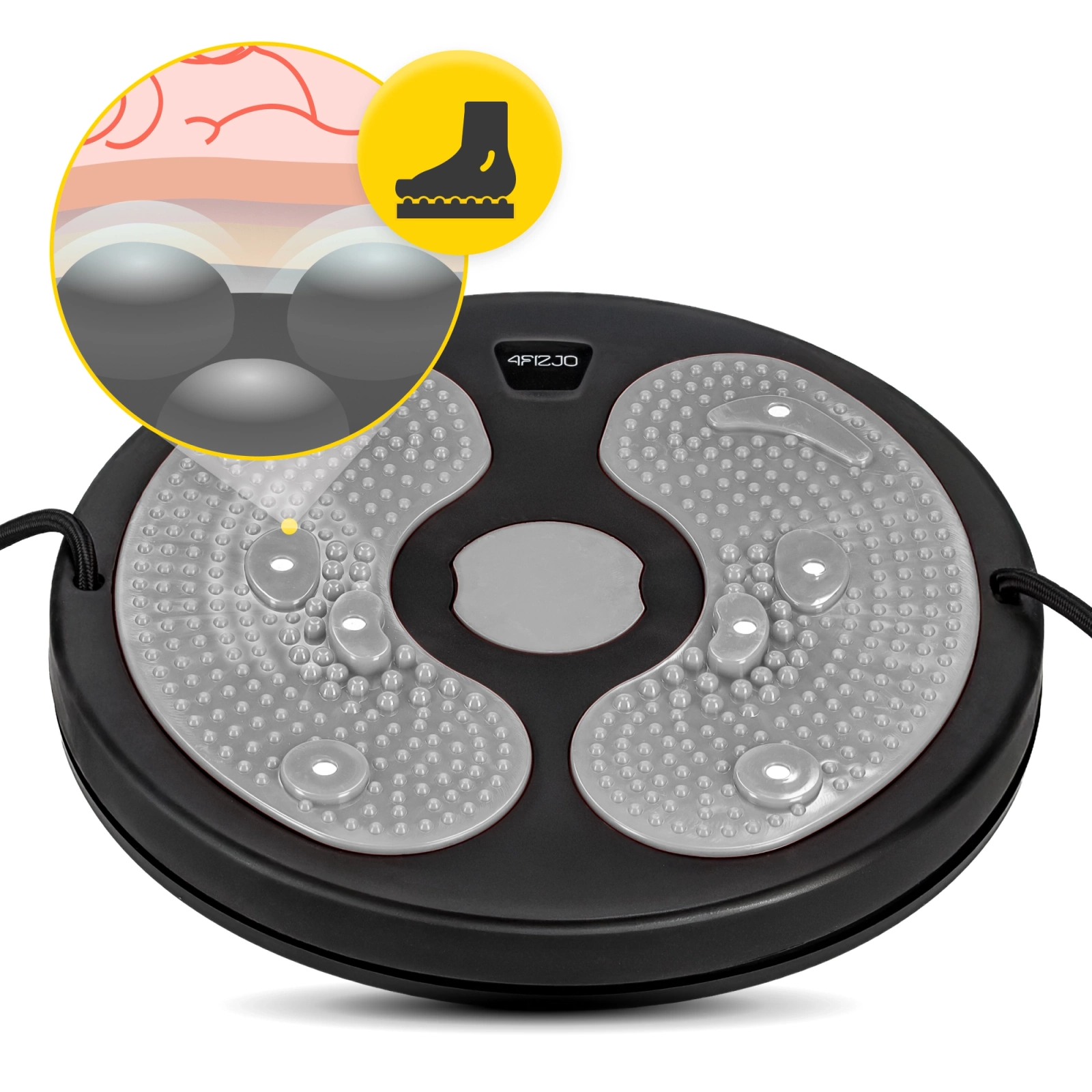 Waist Twisting Disc with Resistance Bands for Exercise, grey (2)