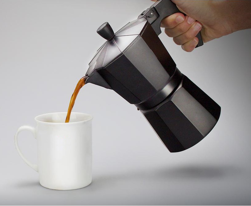 Moka Pot Espresso Coffee Maker 300ml - 6 Cup, Black (2)