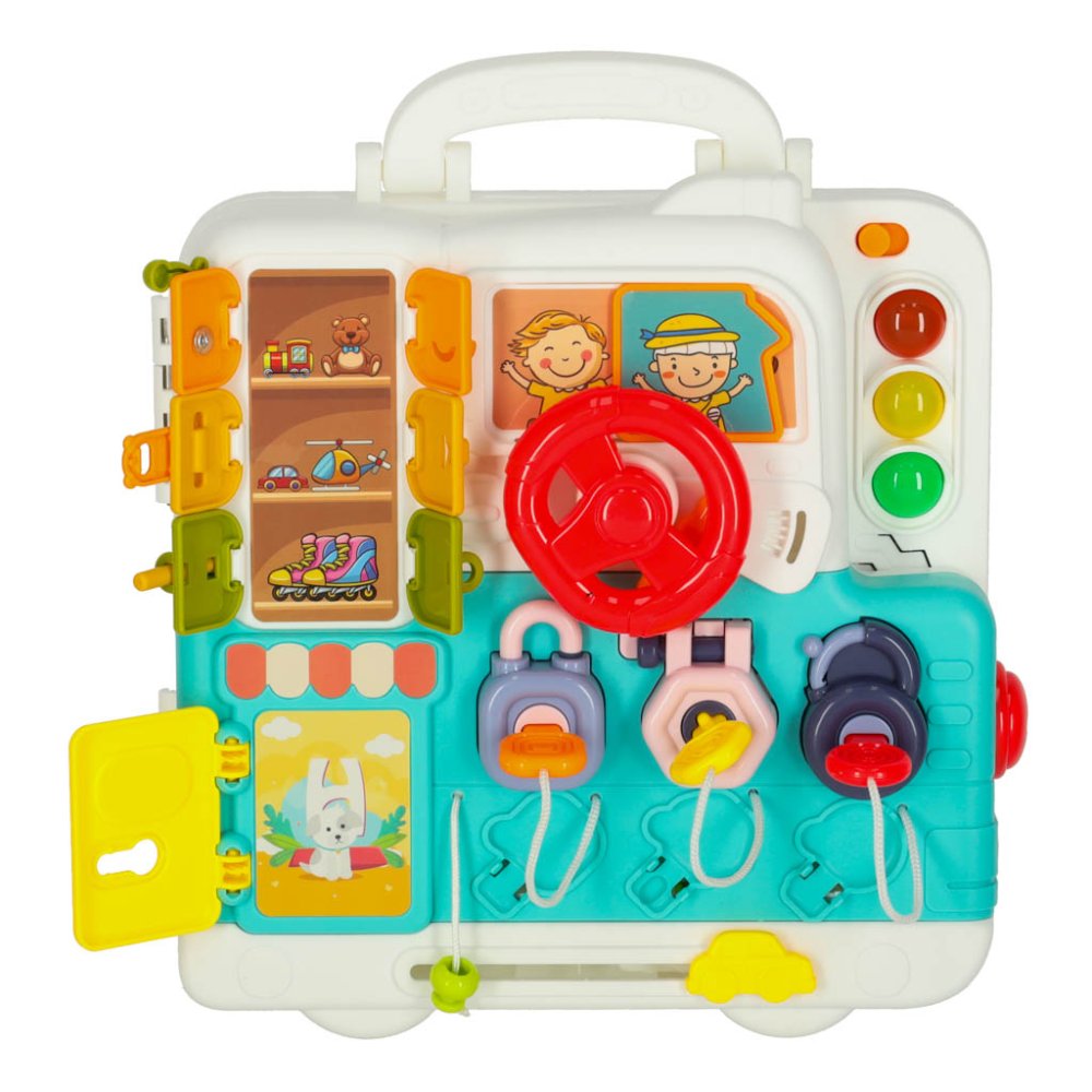 Montessori Busy Board Suitcase with Bear, Lights & Sounds (1)