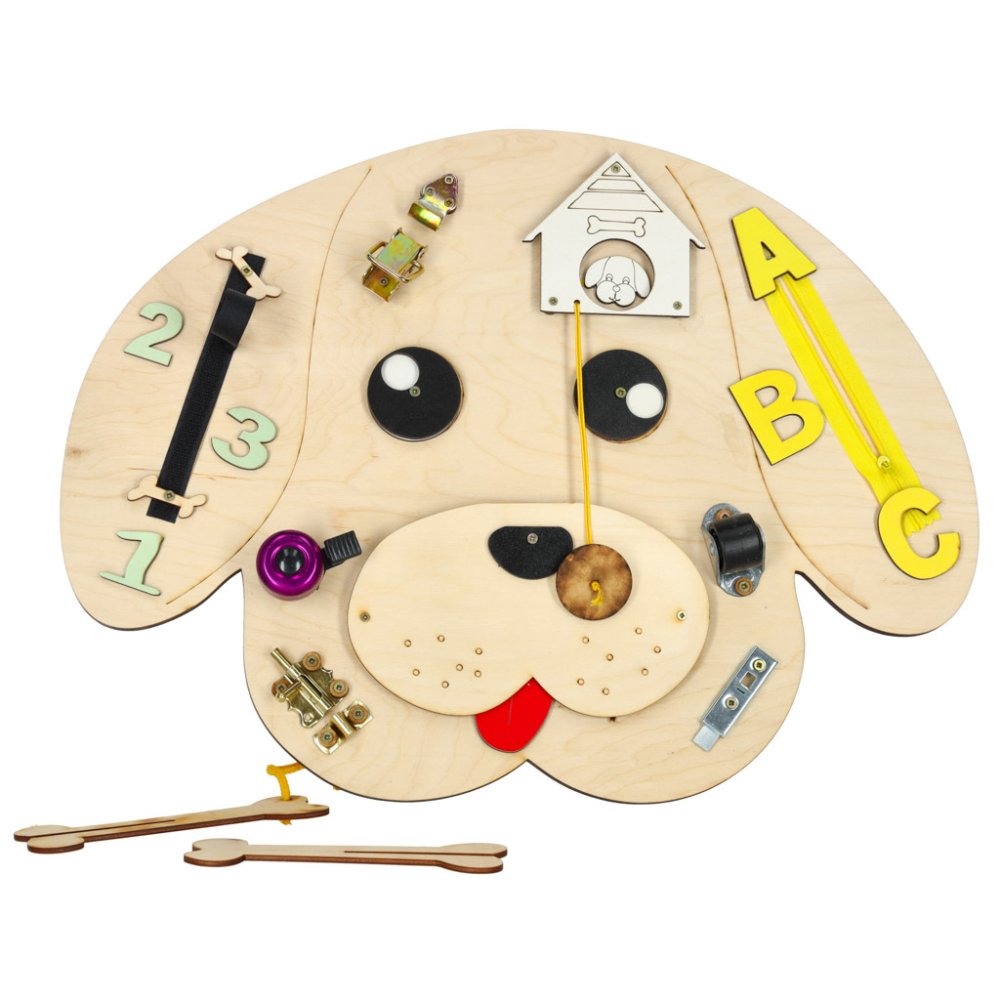 Wooden Dog Busy Board for Toddlers 49 x 37 cm (0)