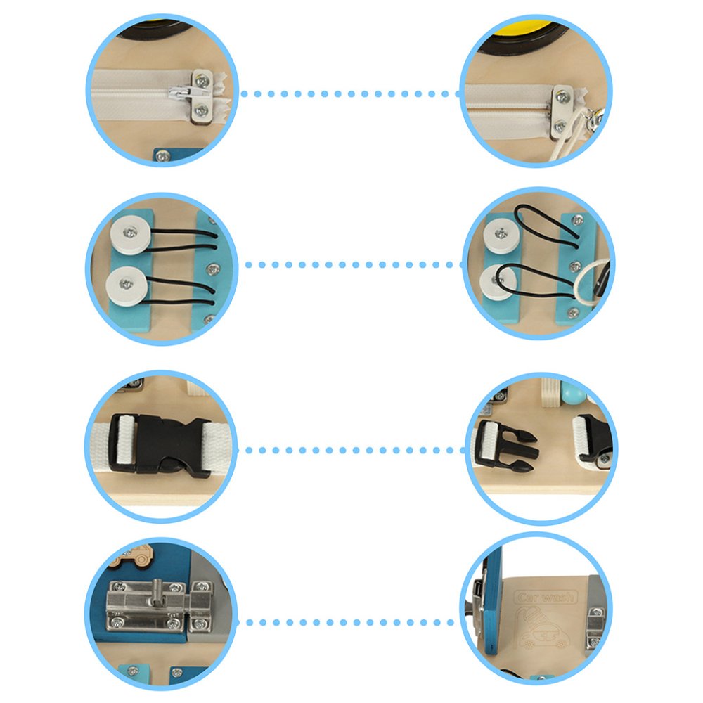 LULILO BUSO Educational Toy Wooden Manipulation Sensory Busy Board, 40x26cm (5)