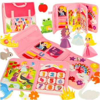 Montessori Busy Board Backpack for Toddlers Sensory Toy, Pink