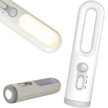 Wireless LED Motion Sensor Night Light with Flashlight, USB Rechargeable