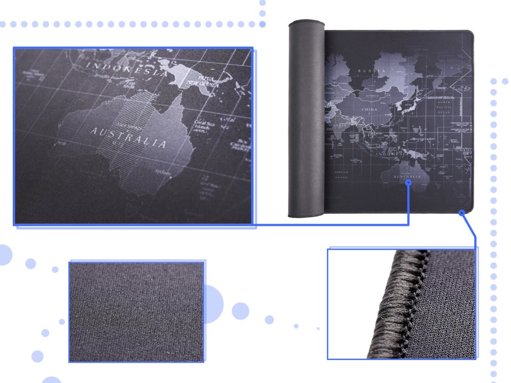 Computer Table Carpet Mat Mouse Pad with World Map - 40x90x0.4 cm (3)