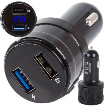 Car FM Transmitter, Audio Adapter with MP3 Bluetooth Player, Charger with 2 x USB Ports