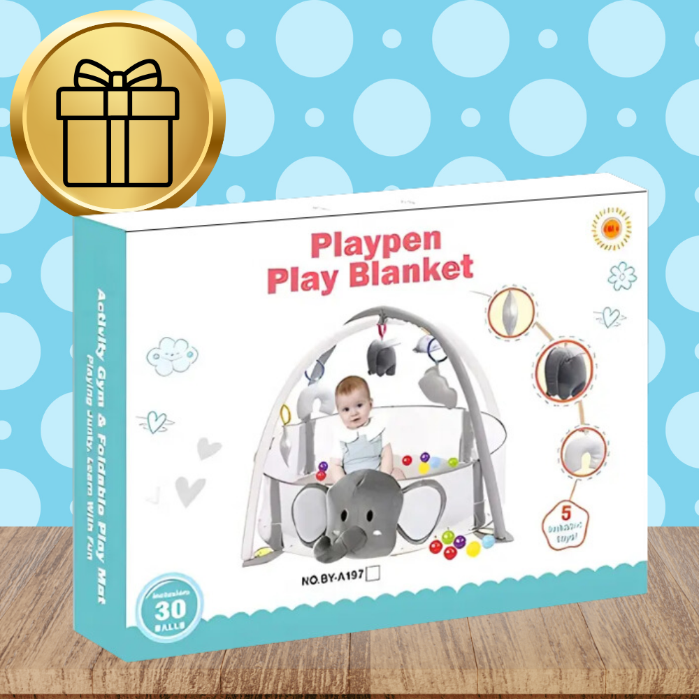 4-in-1 Baby Activity Gym Play Mat with Elephant, Ball Pit & Soft Toys (2)