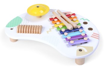ECOTOYS Wooden Musical Instrument Table with Xylophone for Toddlers +18m