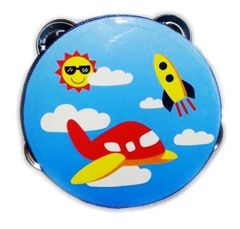 Wooden Airplane Tambourine for Kids