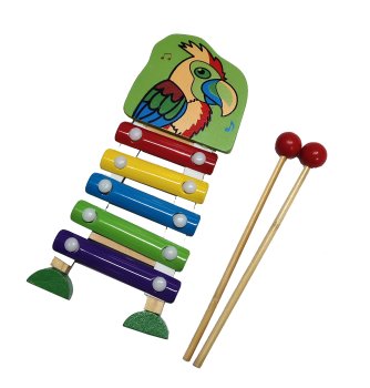 Wooden Parrot Xylophone for Toddlers