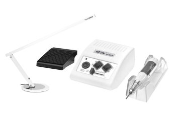 Manicure & Pedicure Nail Milling Machine Activ Power JD500 35 W, White, With Foot Pedal & 20 W Desk Lamp