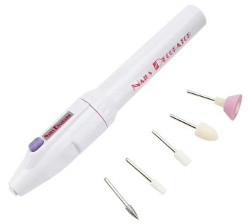 Electric Nail Drill Kit with 5 Bits for Manicure and Pedicure, White
