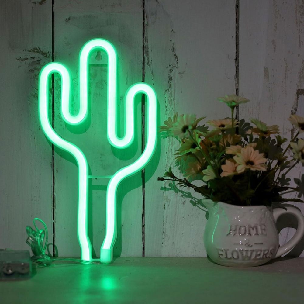 LED Cactus Shaped Neon Signs Light Lamp (2)