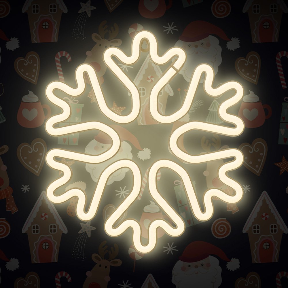 Forever Neon Decorative LED Lamp Figure Flashlight with USB, Snowflake (1)