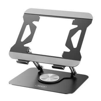 XO C153 Adjustable Laptop Stand with Rotating Base for Desk, fits up to 17.3 inch, black
