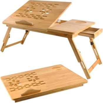 Adjustable Bamboo Laptop Table S23452 for Bed and Sofa