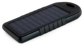 5000mAh Solar Power Bank - Black