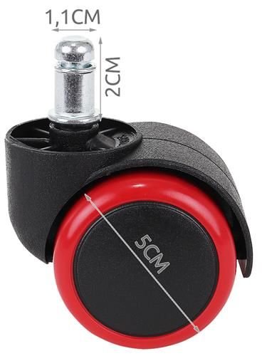 Office Chair Replacement Rubber Wheels 5 pcs, Red (0)
