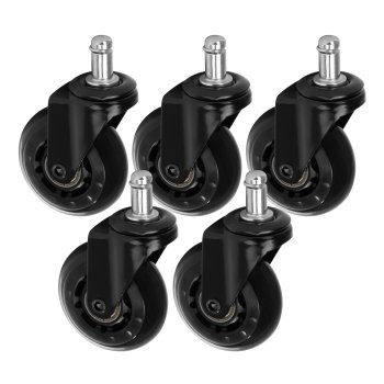 Roll Speed Press-on Stool Wheel, Set of 5 pieces, Black