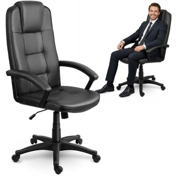 Ergonomic Office Chair Sofotel High-Back Swivel Desk Chair with Quilted Design, black