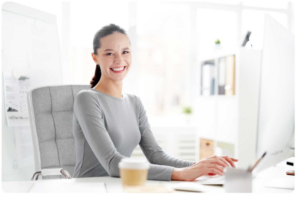 Sofotel Benton Fabric Ergonomic Office Chair, Grey and White (2)