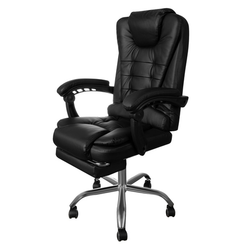 Ergonomic Reclining Office Chair with Footrest Malatec 26195, Black (2)