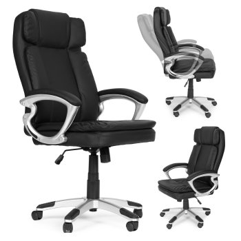 Ergonomic Office Chair ModernHome High-Back Swivel Desk Chair with Tilt Function, black