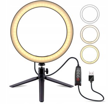 Ring Light Desktop Flash LED Live Stream Holder-Table Stand Tripod